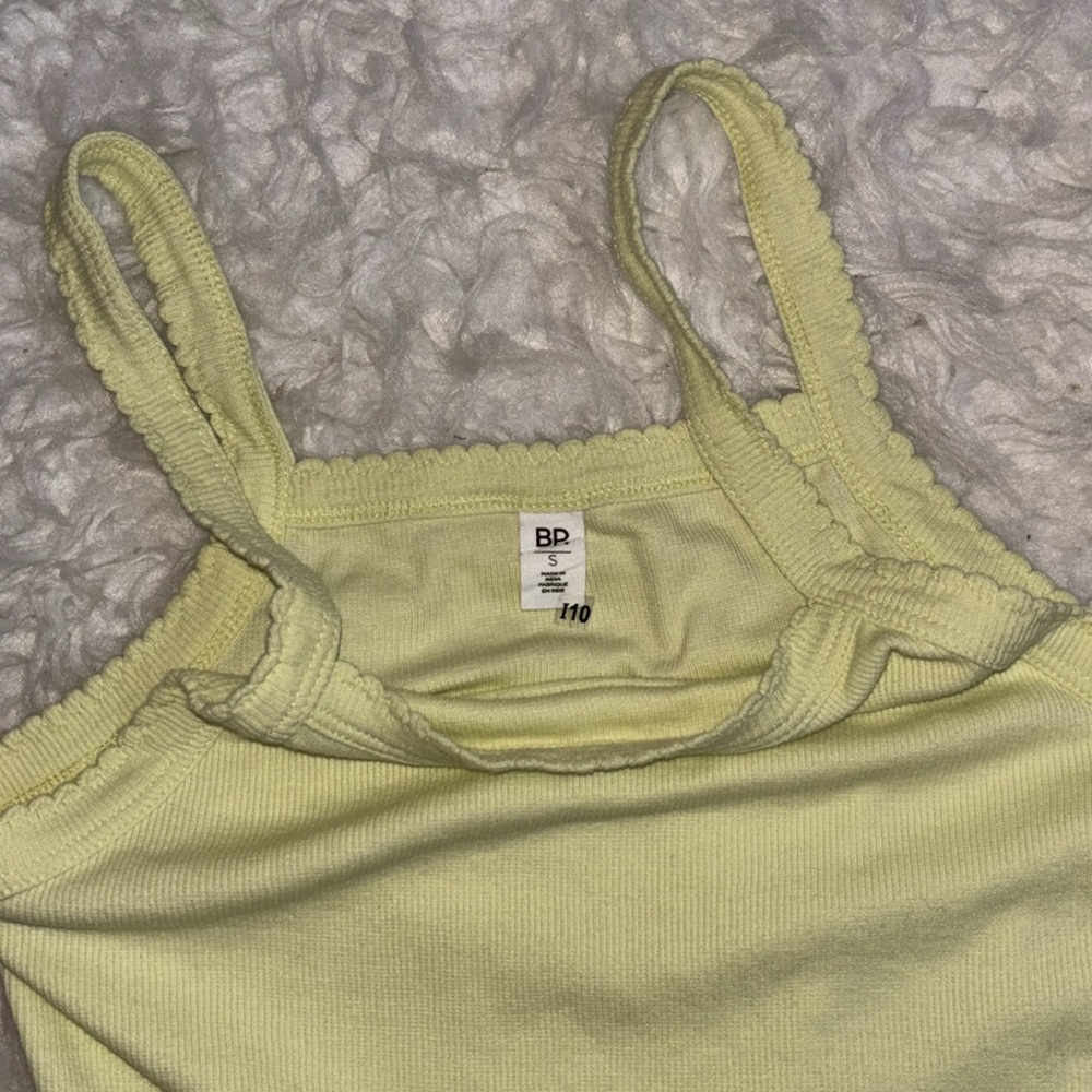 BP Square Neck Bodysuit Ribbed Yellow, Size Small - Picture 9 of 14